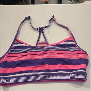 Marika Vibrant Pink and Purple Striped Bikini Top